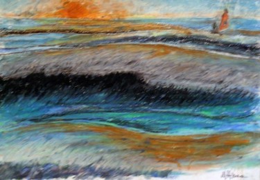 Painting titled "Sulle onde" by Maurizio Aprea, Original Artwork, Pastel