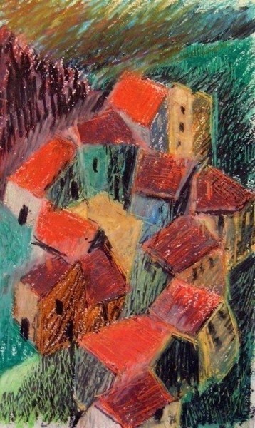 Painting titled "armonie scomposte" by Maurizio Aprea, Original Artwork, Pastel