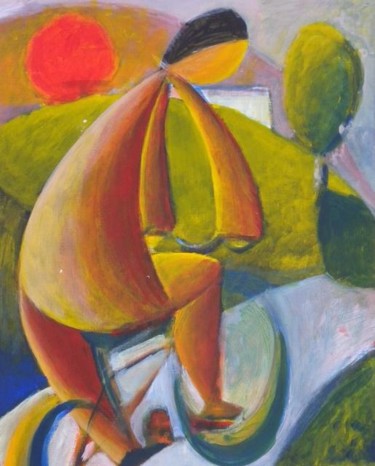 Pintura titulada "Ciclista in erba" por Maurizio Aprea, Obra de arte original, Acrílico