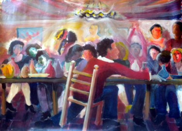 Pintura intitulada "La cena 2" por Maurizio Aprea, Obras de arte originais, Acrílico