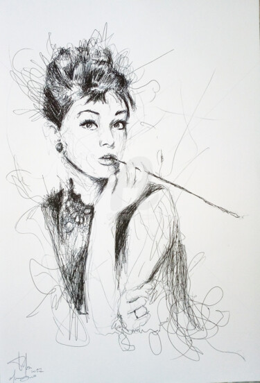 Drawing titled "elegance lives fore…" by Maurizio Puglisi, Original Artwork, Ballpoint pen