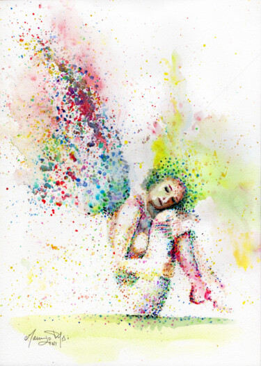 Painting titled "Primulina fairy of…" by Maurizio Puglisi, Original Artwork, Watercolor