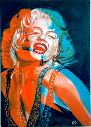 Painting titled "Marilyn 3d" by Mauro Ravera, Original Artwork, Oil