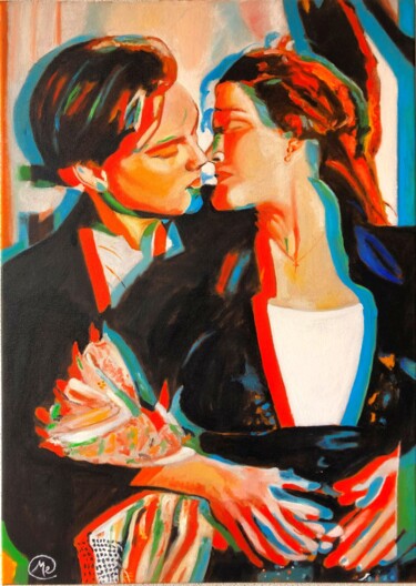 Painting titled "Jack e Rose 3d" by Mauro Ravera, Original Artwork, Oil