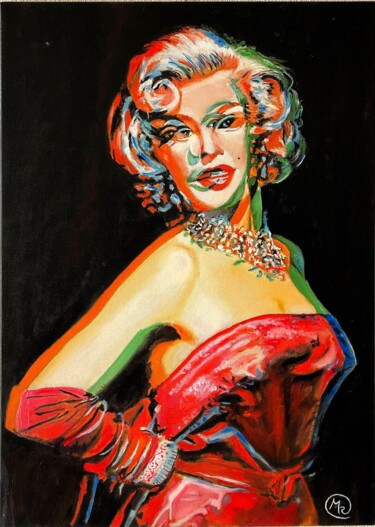 Pintura intitulada "Marilyn Monroe 3d" por Mauro Ravera, Obras de arte originais, Óleo