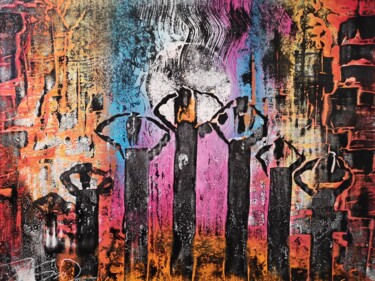 Peinture intitulée "Candelabro umano" par Mauro Sposito, Œuvre d'art originale, Acrylique