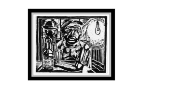 Printmaking titled "O bodegueiro.png" by Maurito, Original Artwork, Xylography
