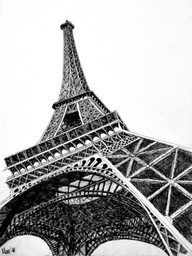 Drawing titled "la-tour.jpeg" by Artkimau, Original Artwork, Ink