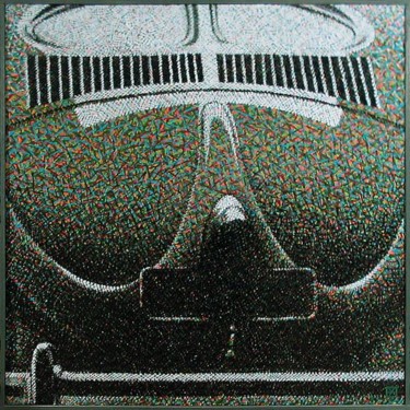 Pintura intitulada "Fusca Verde" por Mauro Soares, Obras de arte originais, Óleo