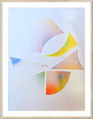 Painting titled "Color Light Yellow" by Salvatore Mauro, Original Artwork, Spray paint Mounted on Cardboard