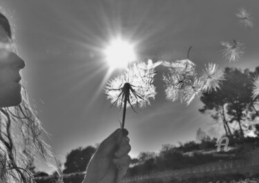 Fotografia intitolato "le souffle de l'enf…" da Martine Maury, Opera d'arte originale, Fotografia digitale Montato su Allumi…