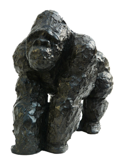 Sculpture titled "Gorille" by Mauvisseau-Bordin, Original Artwork, Bronze