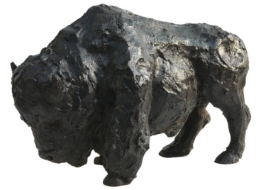 Sculpture titled "Bison" by Mauvisseau-Bordin, Original Artwork, Bronze