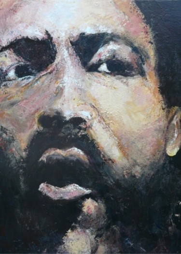 Peinture intitulée "MLK" par Mauvisseau-Bordin, Œuvre d'art originale, Huile