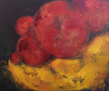 Painting titled "Fruits" by Mauvisseau-Bordin, Original Artwork, Oil