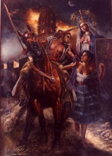 Pintura titulada "sacrificio de una d…" por Rene Martinez Valadez, Obra de arte original, Oleo