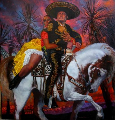 Pintura titulada "mestizo-.jpg" por Rene Martinez Valadez, Obra de arte original, Oleo