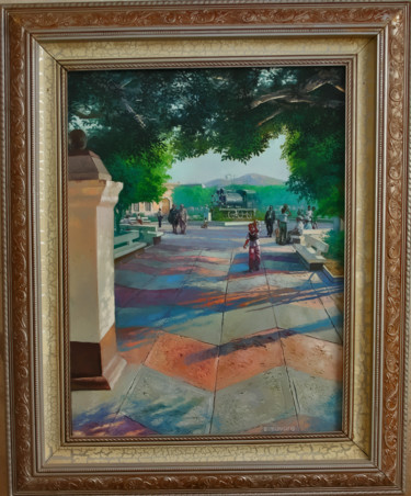 Painting titled "parque-de-la-maquin…" by Rene Martinez Valadez, Original Artwork, Other