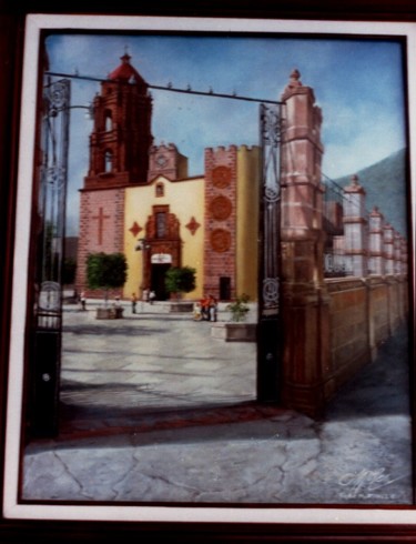 Painting titled "Iglesia LA PURÍSIMA…" by Rene Martinez Valadez, Original Artwork, Other