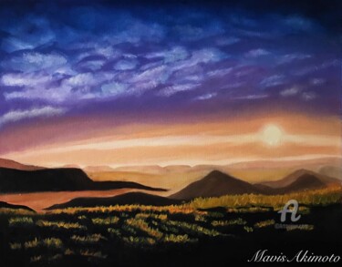 Painting titled "so sunrise" by Mavis Akimoto, Original Artwork, Oil