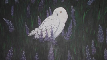 Painting titled "Snowy Owl" by Margaret Voss, Original Artwork