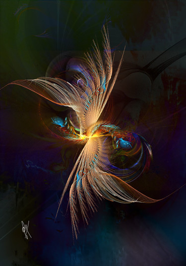Digitale Kunst mit dem Titel "Dreamcatcher" von Ricou, Original-Kunstwerk, Digitale Malerei