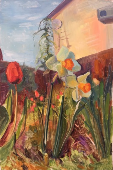 Картина под названием "Spring. Etude" - Maria Matvienko, Подлинное произведение искусства, Масло