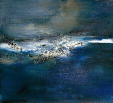 Peinture intitulée "mer" par Marie-France Chevalier, Œuvre d'art originale, Huile