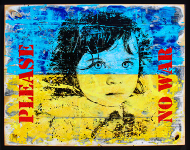 Картина под названием "no war" - Max Andriot, Подлинное произведение искусства, Акрил Установлен на Деревянная панель