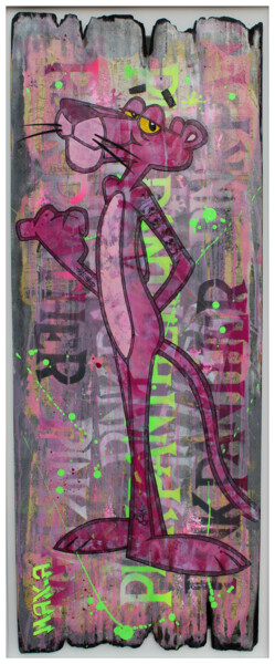 Painting titled "mr pink #1" by Max Andriot, Original Artwork, Acrylic Mounted on Wood Stretcher frame