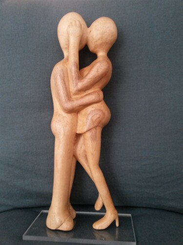 Sculpture titled "Amoureux dansants" by Max Bernard, Original Artwork, Wood