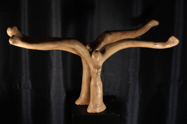 Sculpture titled "Danseurs" by Max Bernard, Original Artwork, Wood