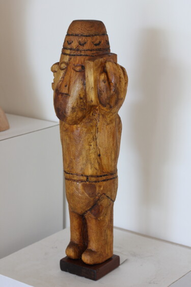 Скульптура под названием "Fétiche" - Max Bernard, Подлинное произведение искусства, Дерево