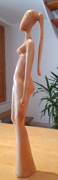 Sculpture titled "Hésitation" by Max Bernard, Original Artwork, Wood
