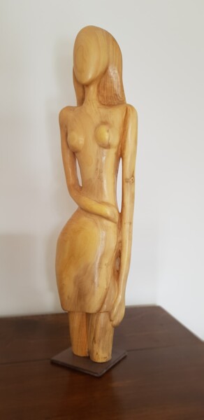Sculptuur getiteld "Femme" door Max Bernard, Origineel Kunstwerk, Hout