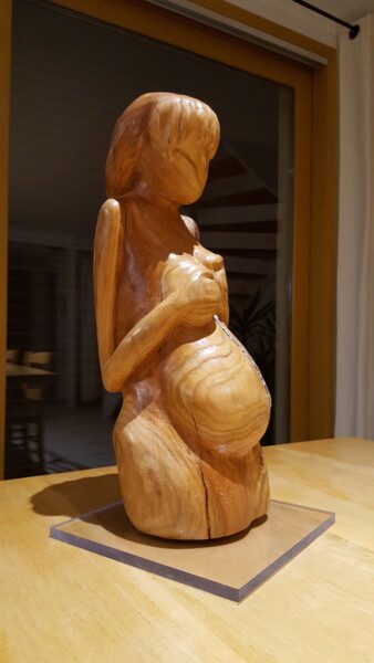 Sculpture intitulée "Gestation" par Max Bernard, Œuvre d'art originale, Bois