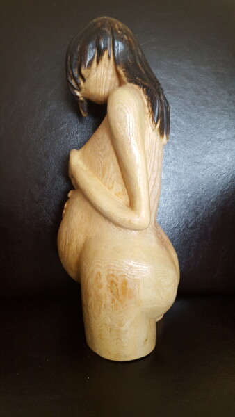 Skulptur mit dem Titel "Le fruit de ses ent…" von Max Bernard, Original-Kunstwerk, Holz