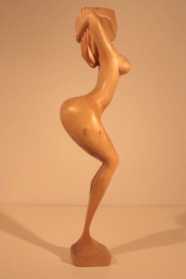 Scultura intitolato "Poseuse" da Max Bernard, Opera d'arte originale, Legno