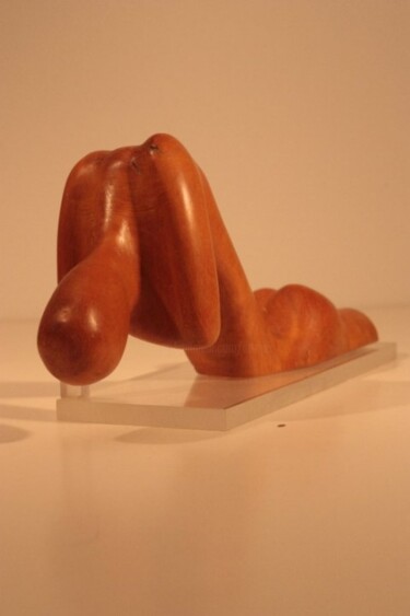 Sculpture intitulée "Abattu - homme à te…" par Max Bernard, Œuvre d'art originale, Bois