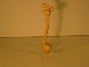 Sculpture titled "Fière poulette" by Max Bernard, Original Artwork, Wood