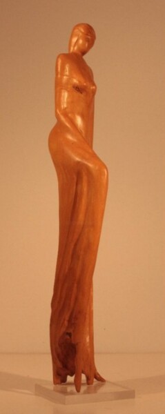 Sculpture titled "Pointe - le pied" by Max Bernard, Original Artwork, Wood