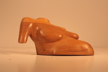 Sculpture titled "Enceinte - jusqu'au…" by Max Bernard, Original Artwork, Wood