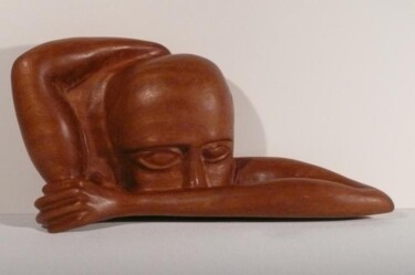 Sculpture intitulée "Craintif - pas la t…" par Max Bernard, Œuvre d'art originale, Bois