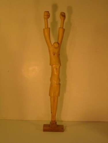 Sculpture titled "Oups ! j'ai perdu l…" by Max Bernard, Original Artwork, Wood