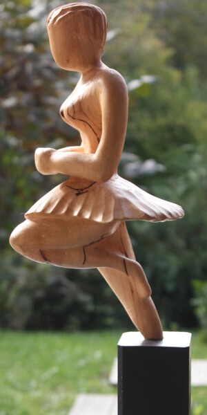 Скульптура под названием "Retenue" - Max Bernard, Подлинное произведение искусства, Дерево