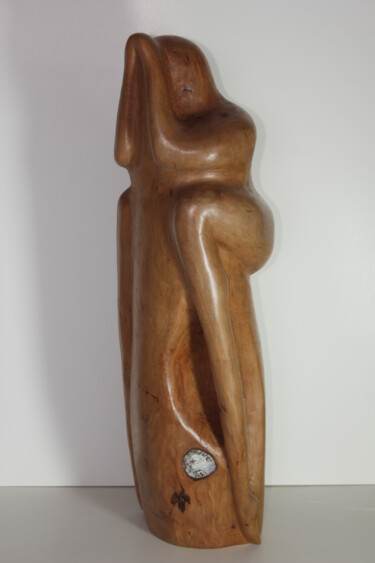 Sculptuur getiteld "Cavaliere" door Max Bernard, Origineel Kunstwerk, Hout