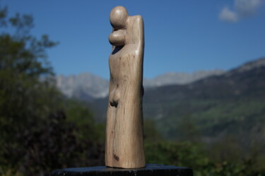 Sculpture titled "Couple aimant la ch…" by Max Bernard, Original Artwork, Wood