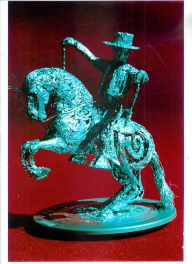 Sculpture intitulée "Cavalier et sa mont…" par Max Dejardin, Œuvre d'art originale