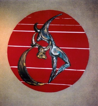 Sculpture intitulée "Cercle Rouge" par Max Dejardin, Œuvre d'art originale