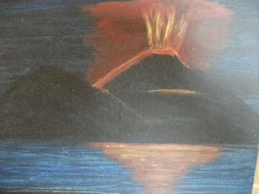 Malerei mit dem Titel "LE VESUVS" von Max-Denis Deperrois, Original-Kunstwerk, Öl